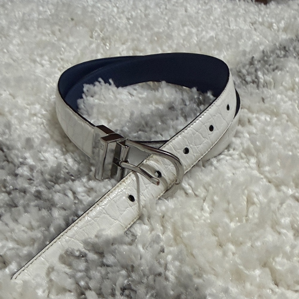 Chaps Blue & White Women's Reversible Belt